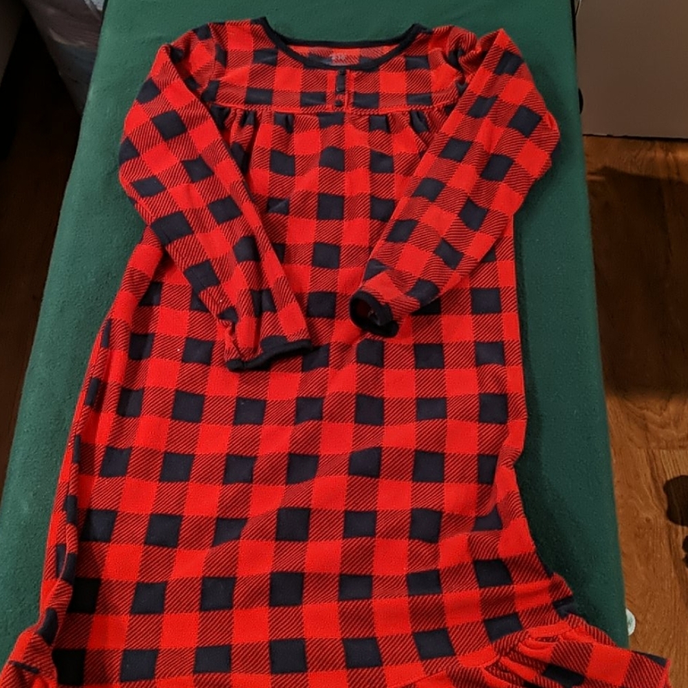 Buffalo plaid fleece nightgown